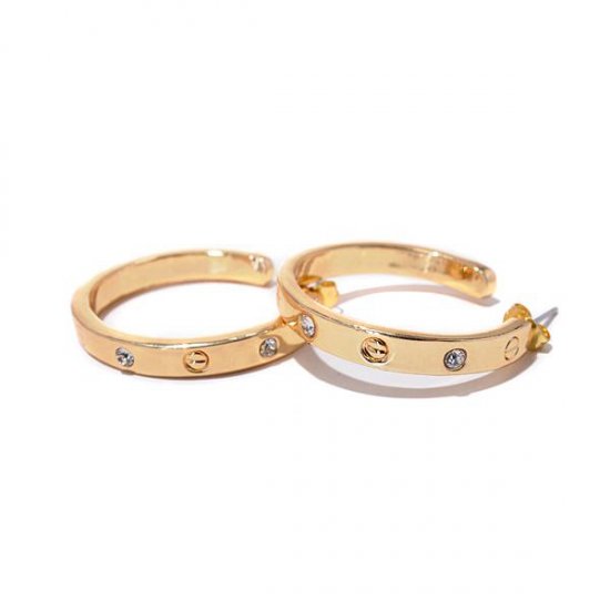 Coach Ring Stud Gold Earrings AJY Coach Ring Stud Gold Earrings AJY